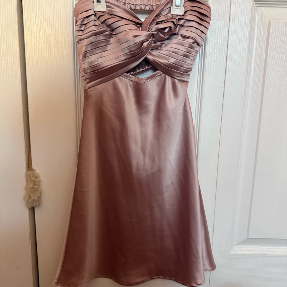 Princess Polly mauve pink strapless dress, size 0